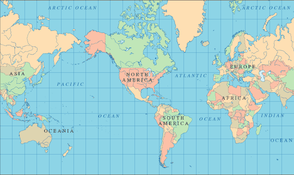 Leans Usa On World Map