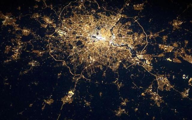 London at night from Space