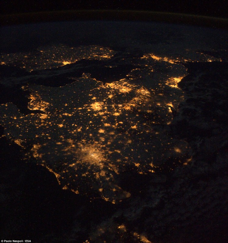 The UK at night from space