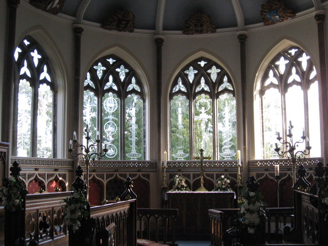 Engraved windows in St Nicholas Church