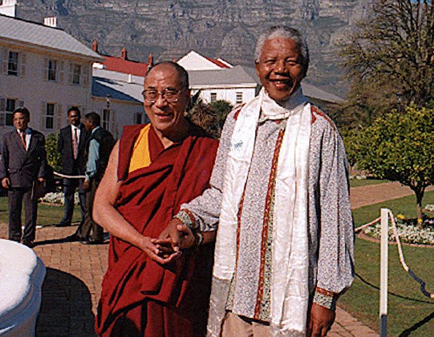 Mandela and Dalai Lama 1996 Cape Town