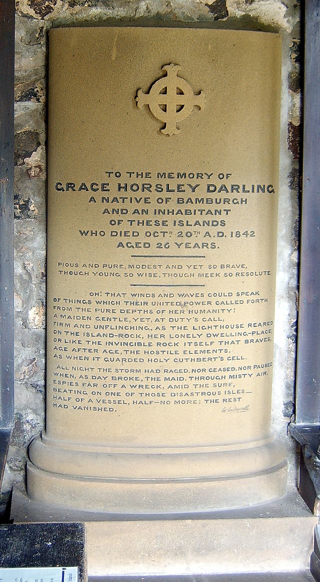 Grace Darling memorial in St Cuthberts Chapel on the Farne Islands
