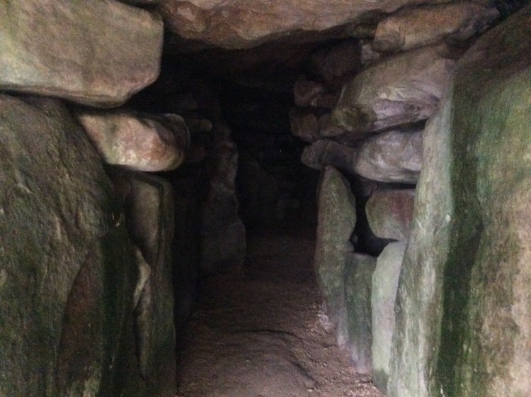 The central passageways leads deep into the mound with side chambers on each side where families were buried 