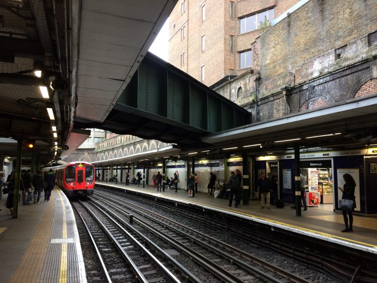 River Westbourne through Sloane Square Station