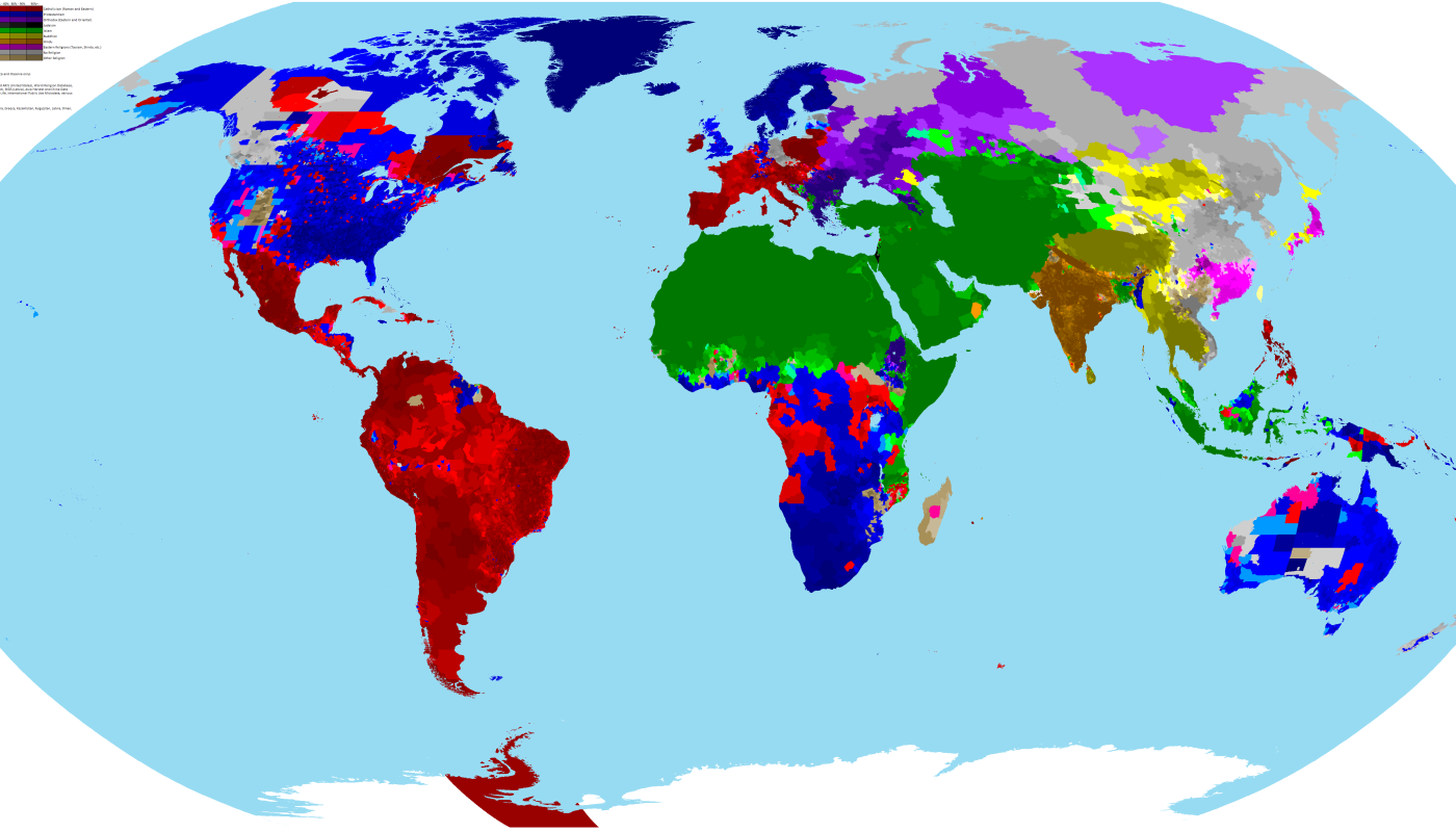 Sides of the world. Карта распространения Мировых религий в мире. Распределение религий в мире карта.